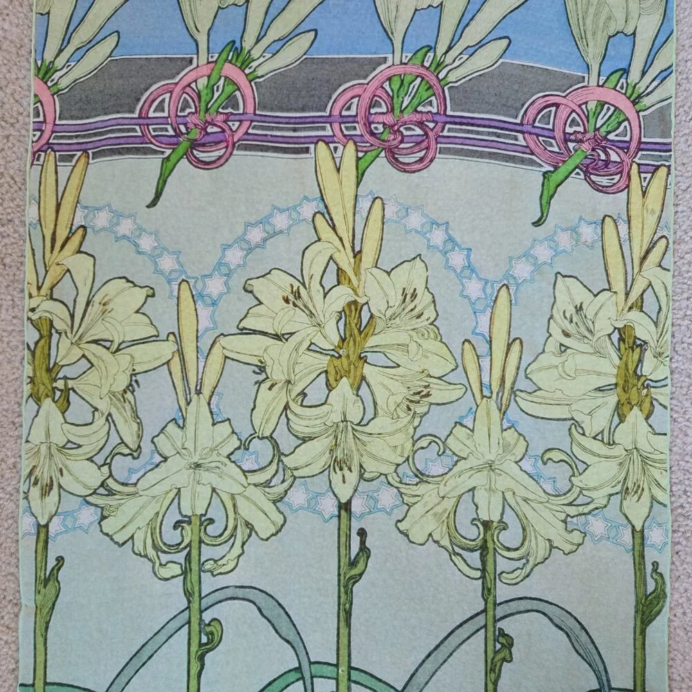 Alphonse Mucha Lily Silk Chiffon Scarf